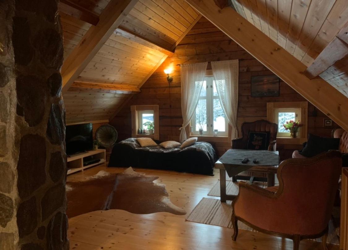 Вилла 100 Years Old Norwegian Log House In Тромсё Экстерьер фото